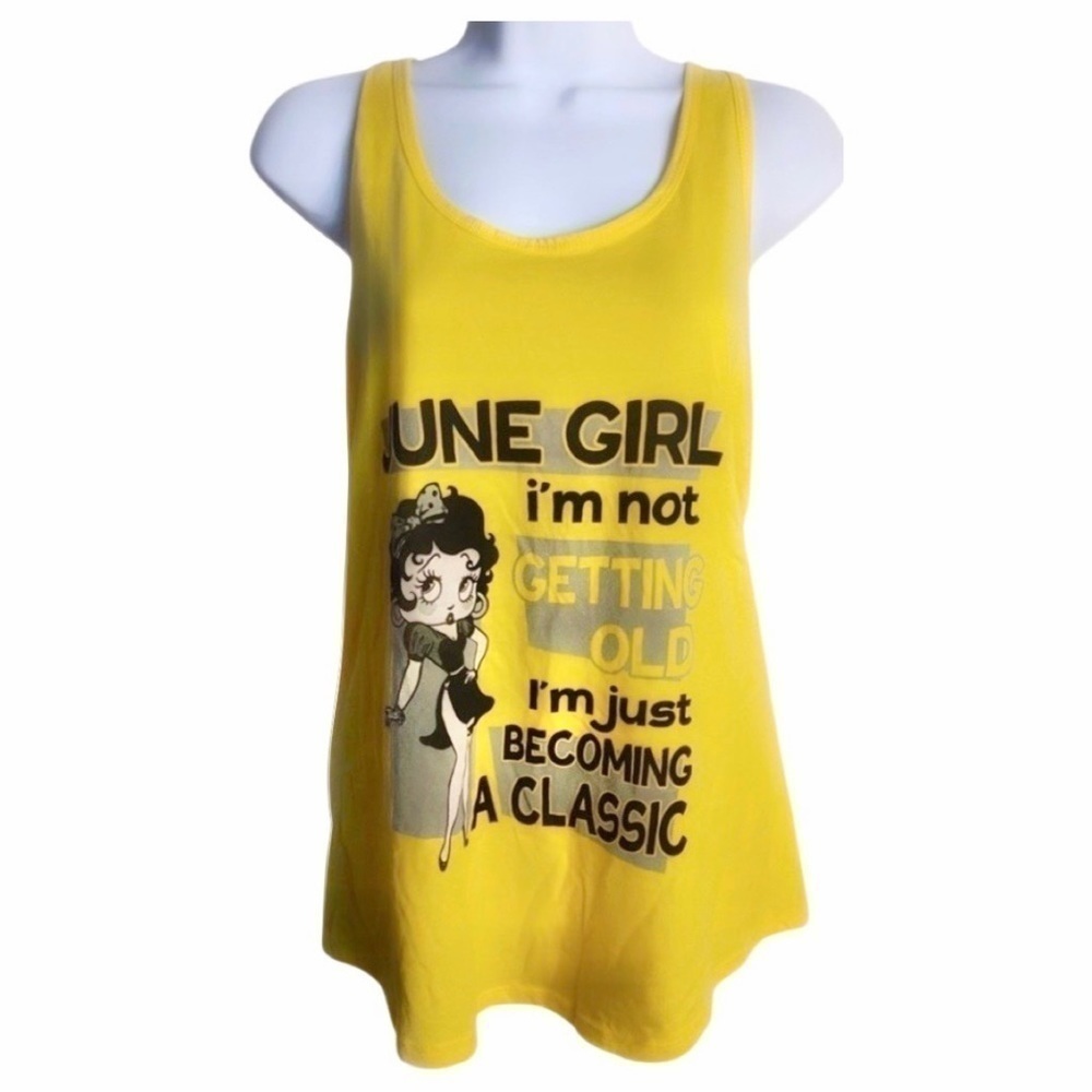 Betty Boop June Girl Tank Top “ I’m not getting old I’m becoming a classic” XL